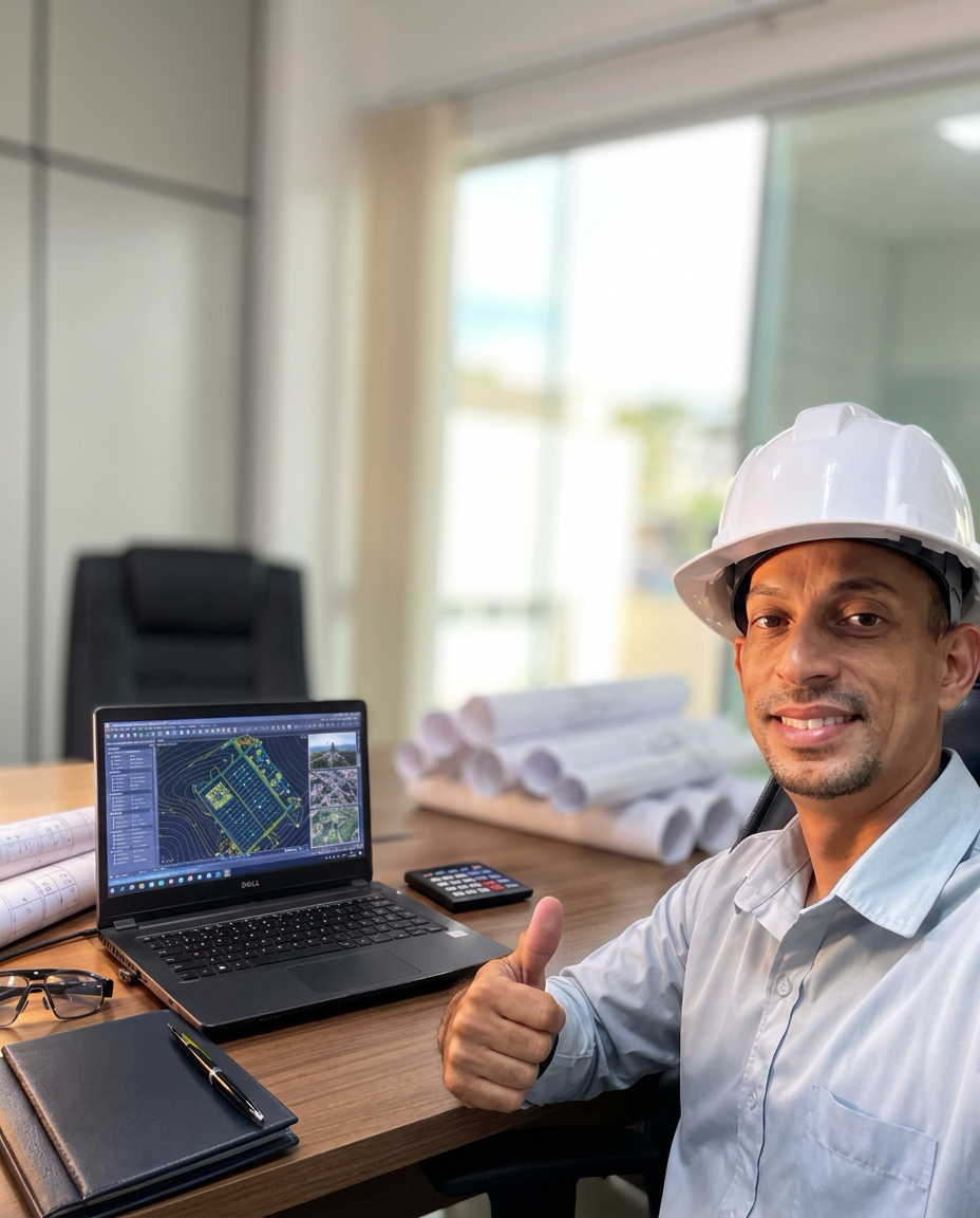 Denemilton, responsável técnico da DM Topografia, Engenharia e Arquitetura
